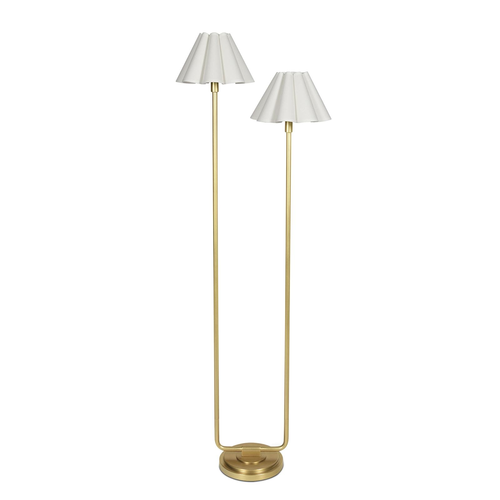  Polly Floor Lamp (Natural Brass with White Scalloped Shade) 