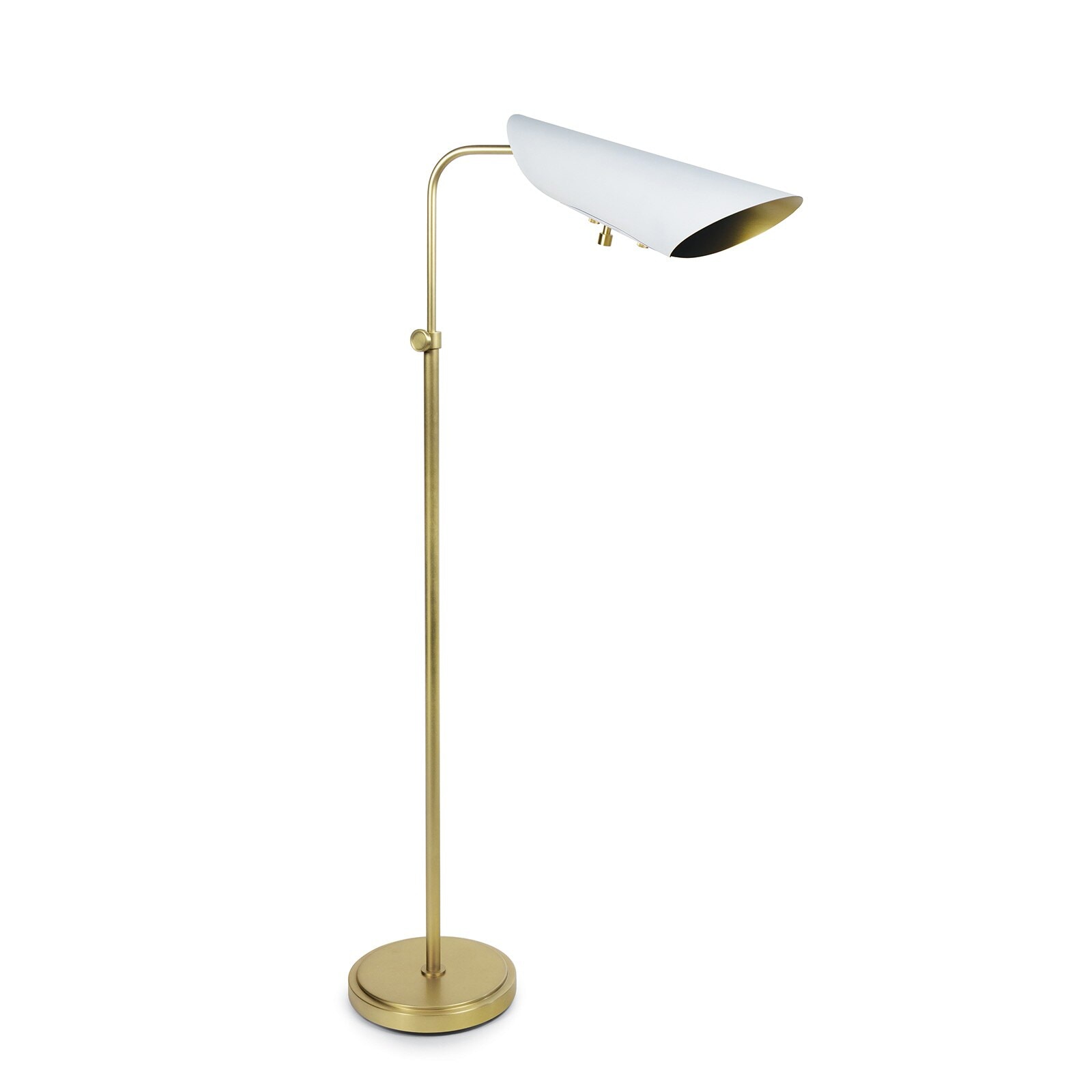  Vest Floor Lamp (White and Natural Brass) 