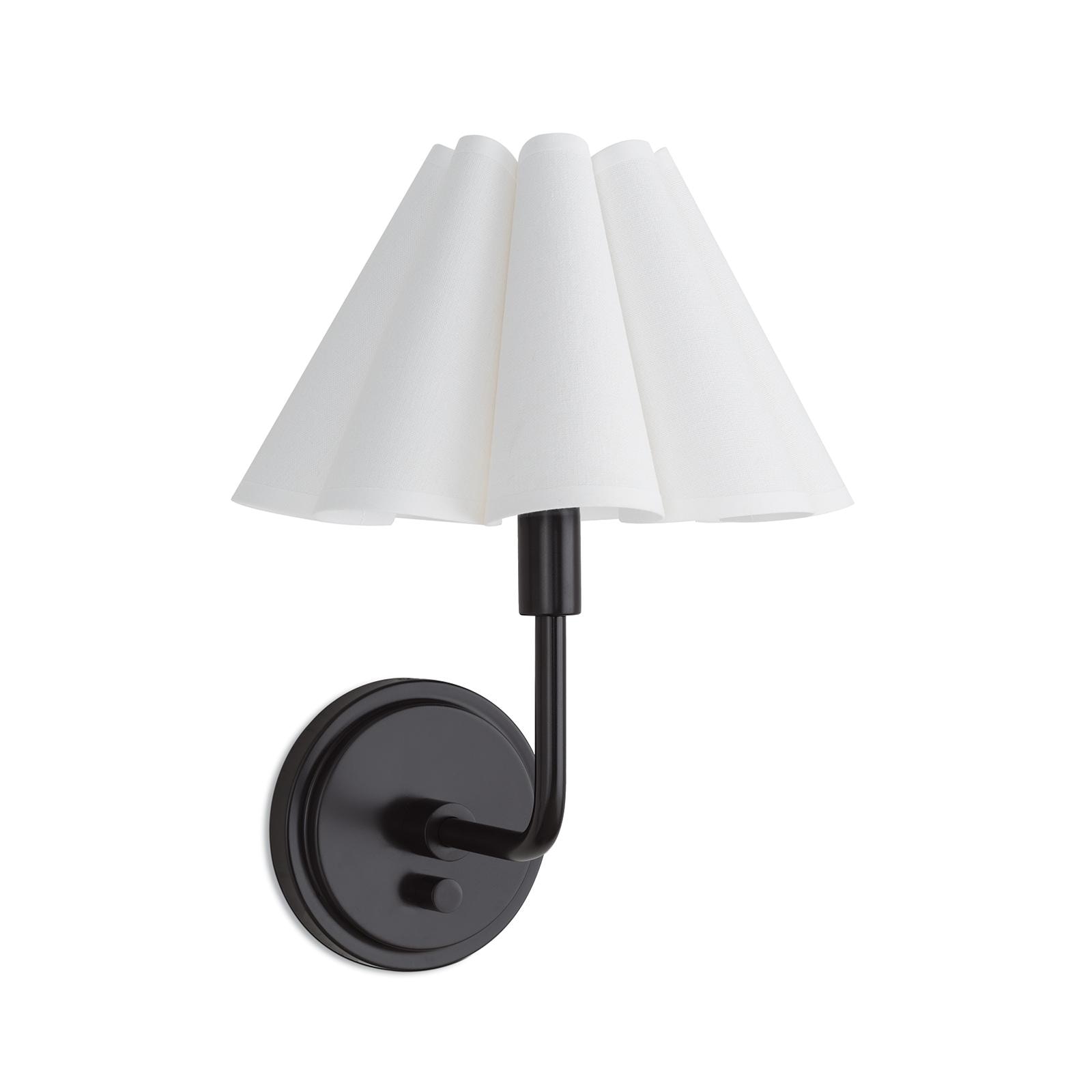  Polly Sconce Single (Blackened Brass with White Scalloped Shade) 