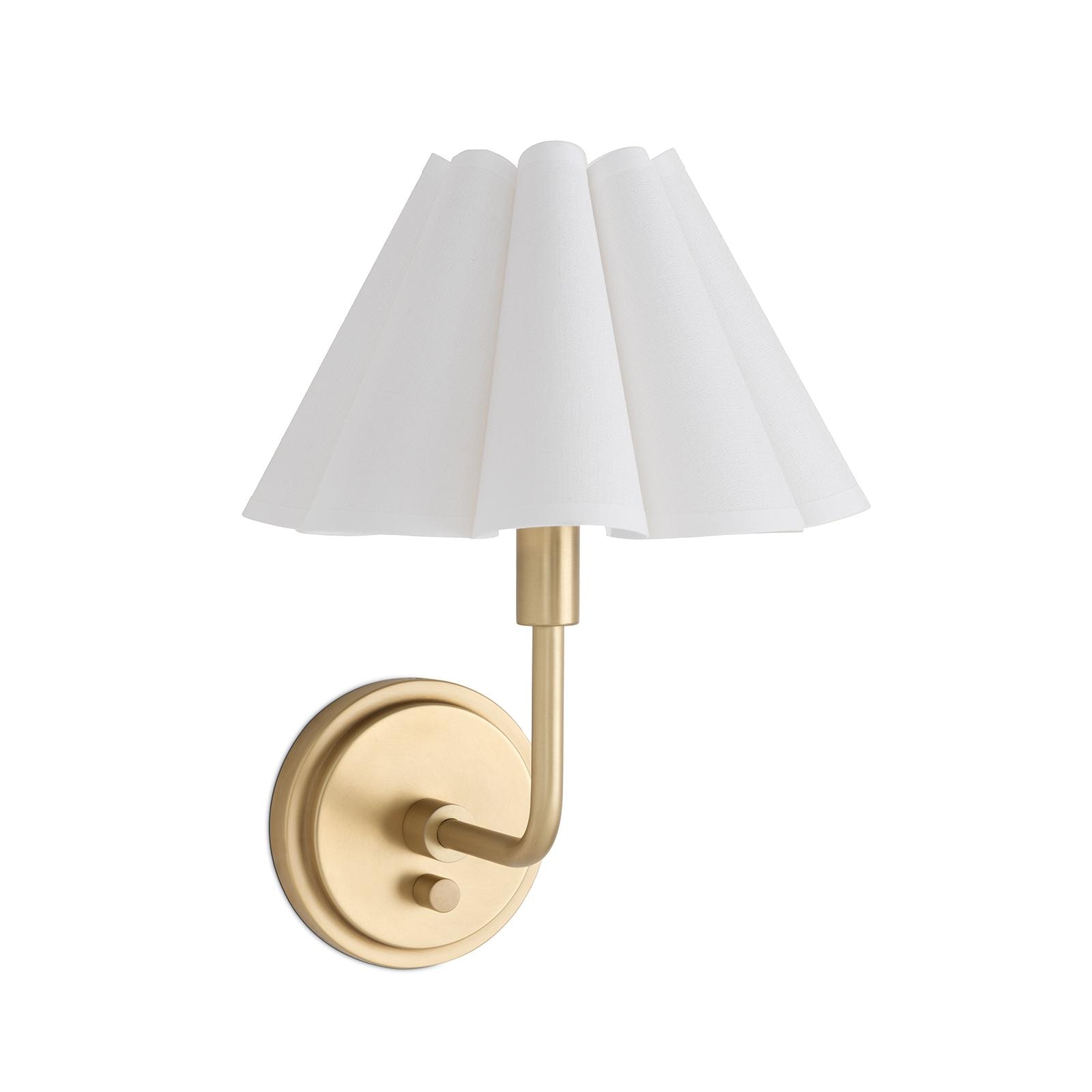  Polly Sconce Single (Natural Brass with White Scalloped Shade) 