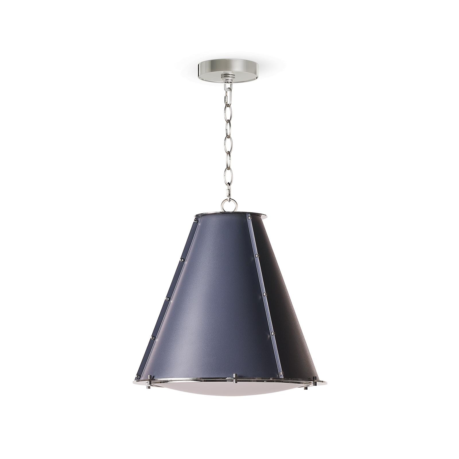  French Maid Chandelier Small (Blue and Polished Nickel) 