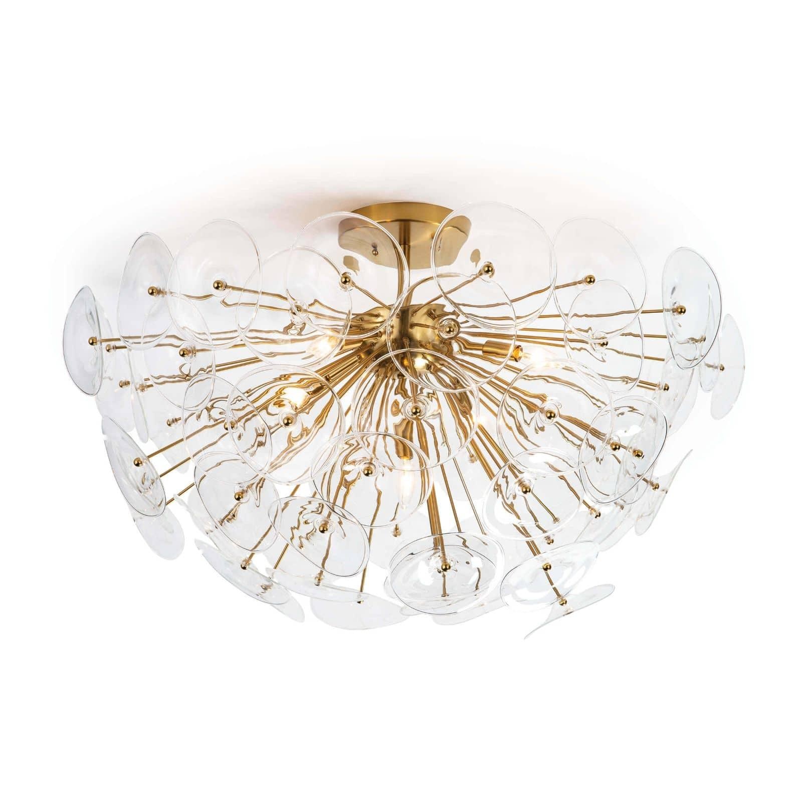  Poppy Glass Semi Flush Mount (Clear) 