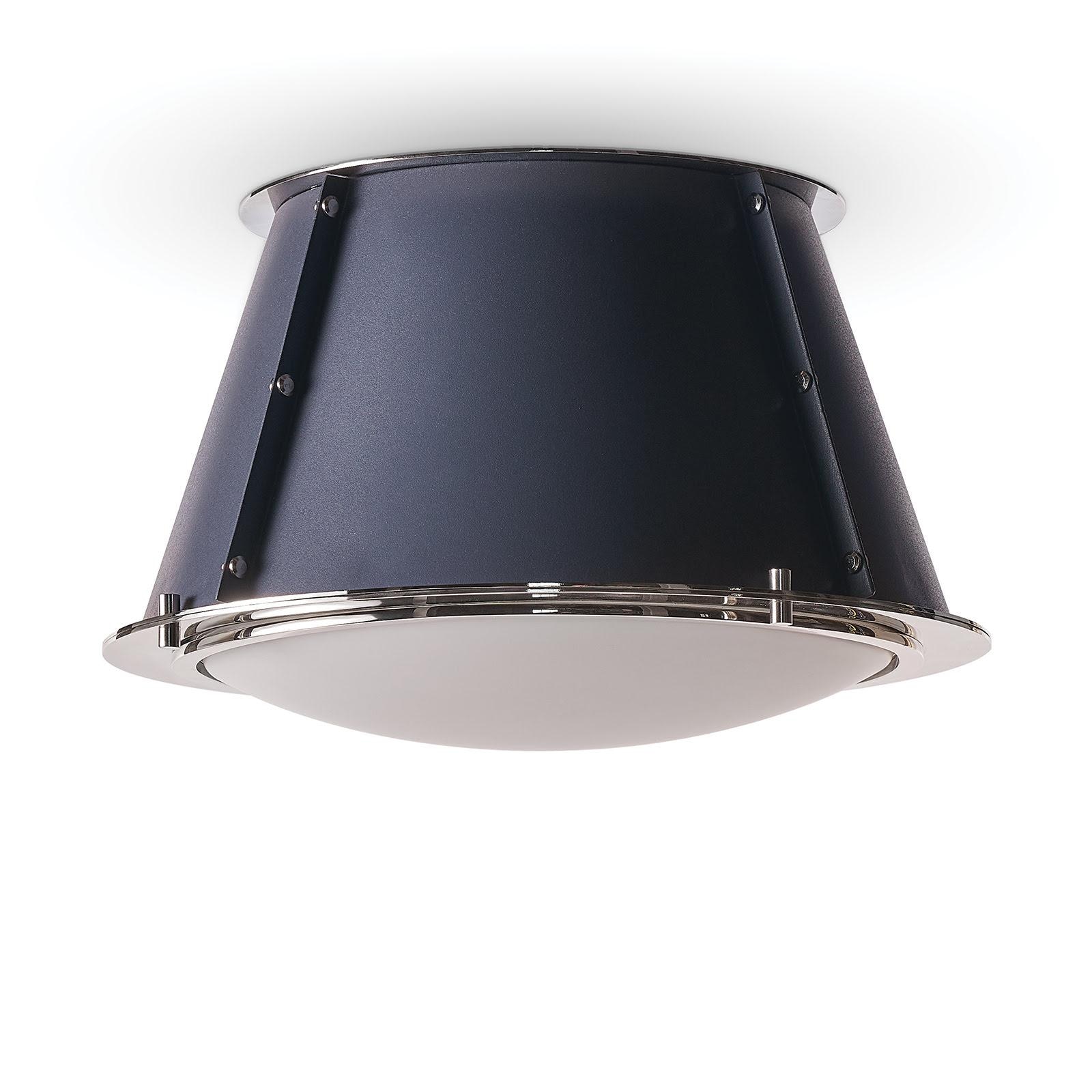  French Maid Flush Mount (Blue and Polished Nickel) 