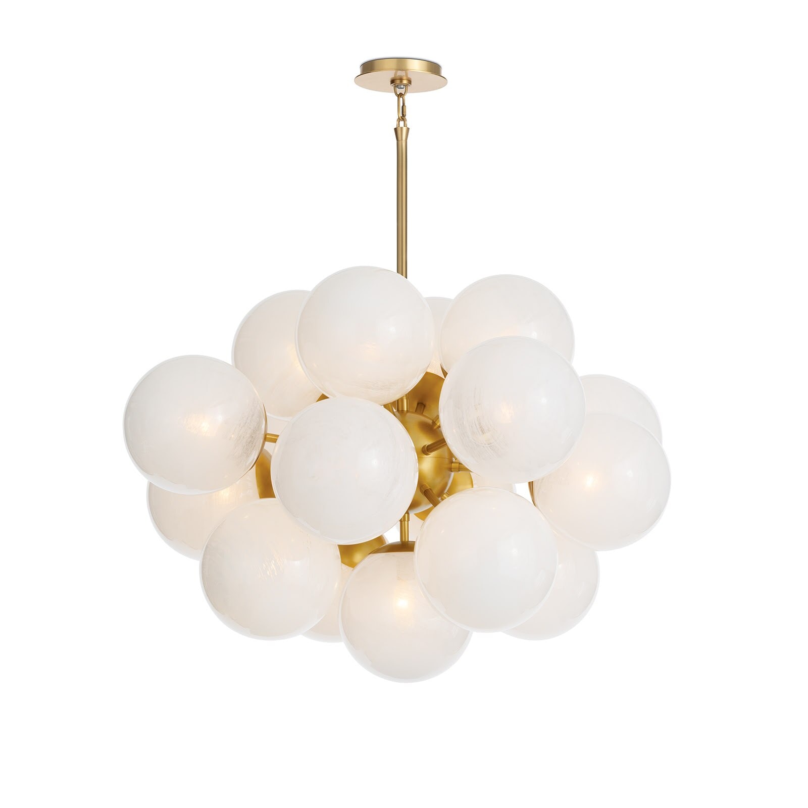  Shine Chandelier (Natural Brass with Swirl Glass) 