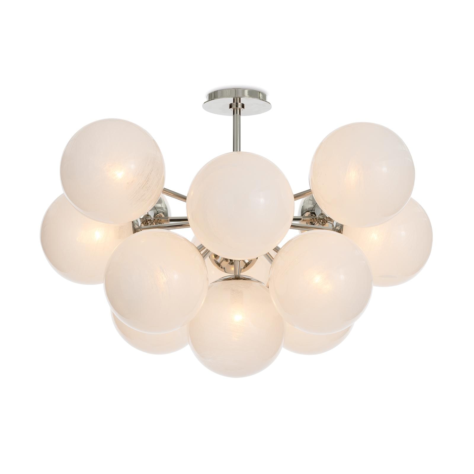  Shine Flush Mount (Polished Nickel with Swirl Glass) 