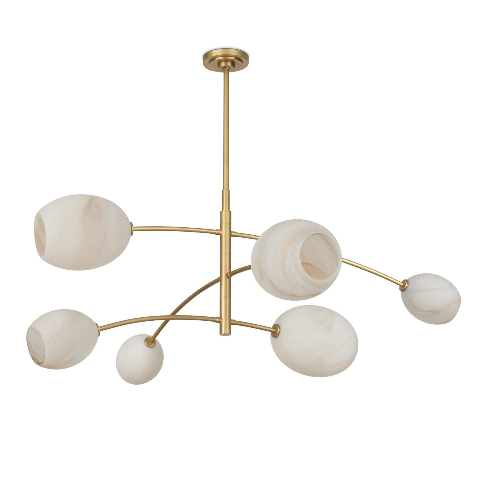  Artemis Chandelier (Natural Brass with Alabaster Glass) 