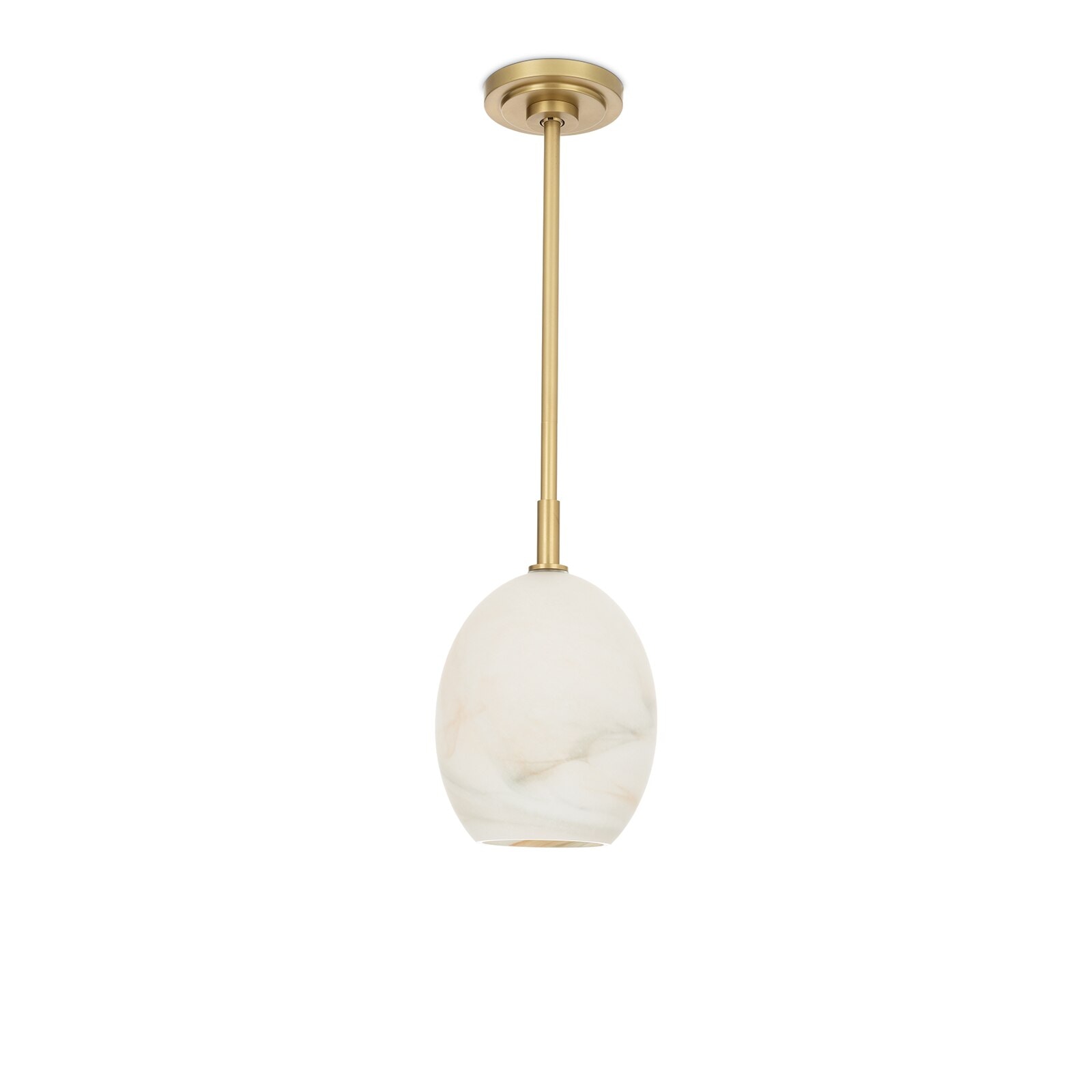  Artemis Pendant Single (Natural Brass with Alabaster Glass) 