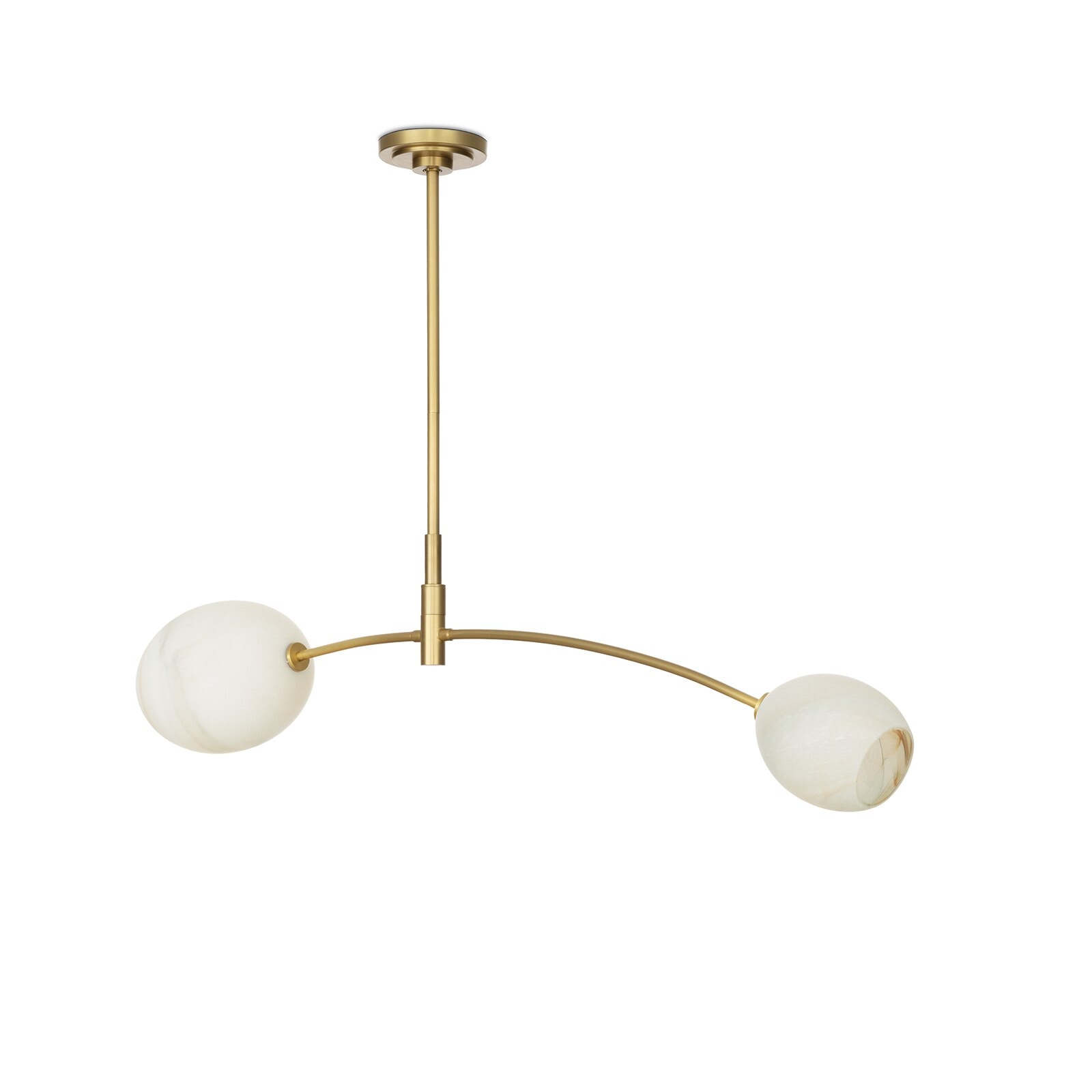  Artemis Pendant Double (Natural Brass with Alabaster Glass) 