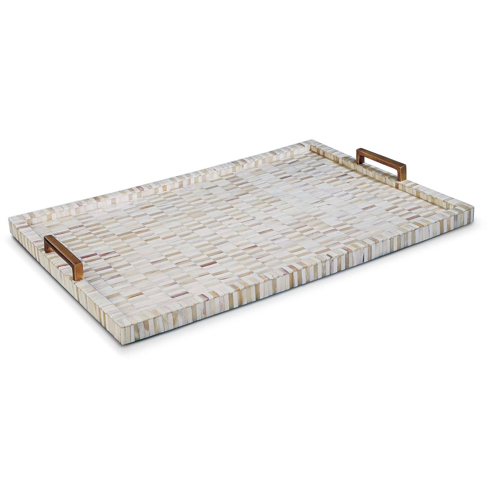  Multi-Tone Bone and Brass Tray 