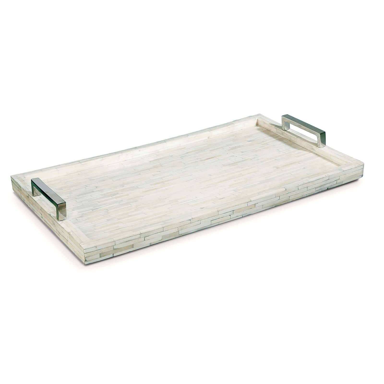  White Bone and Nickel Tray 