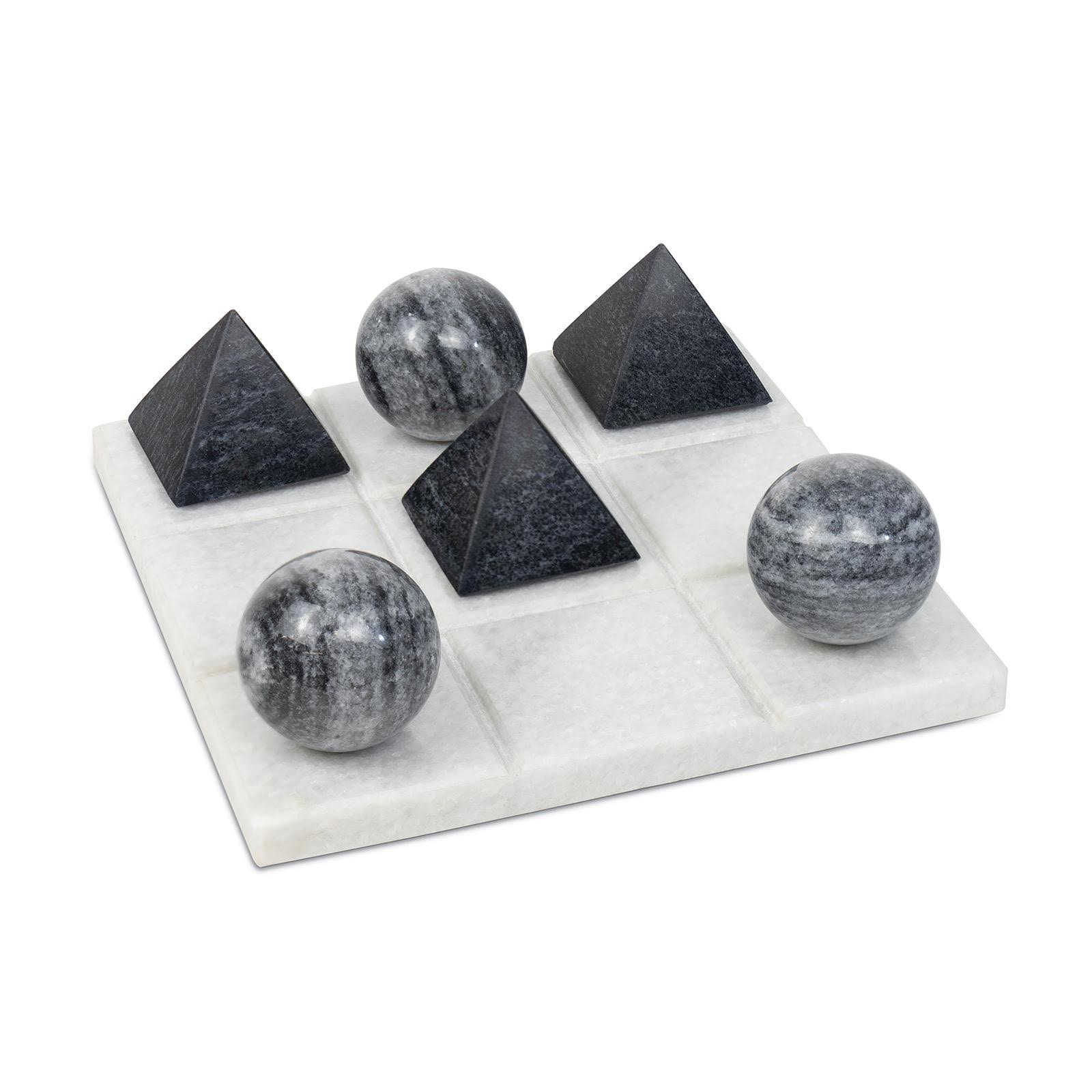  Tic Tac Toe Marble Board (White) 