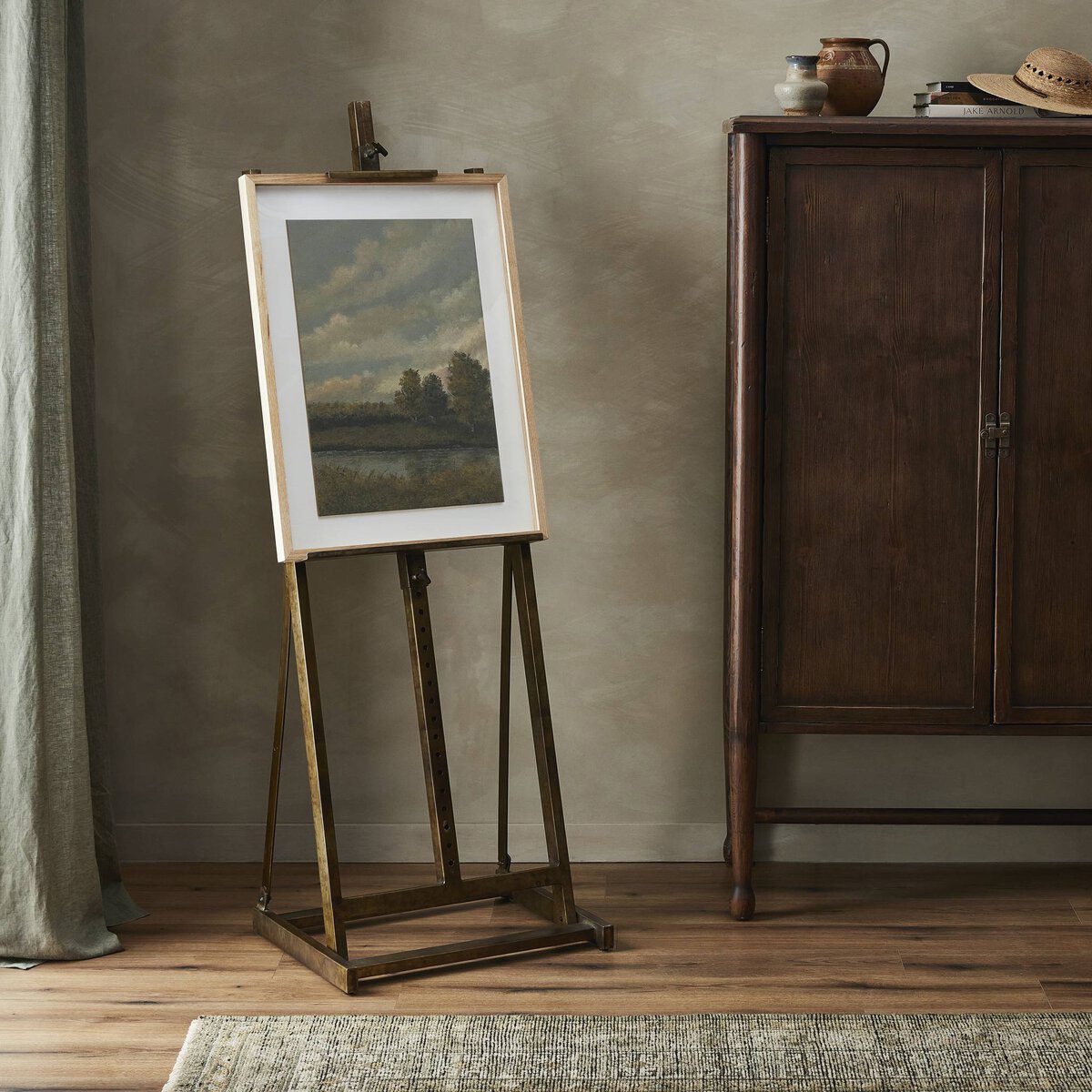 GRAYFOX ART EASEL-BRUSHED IRON