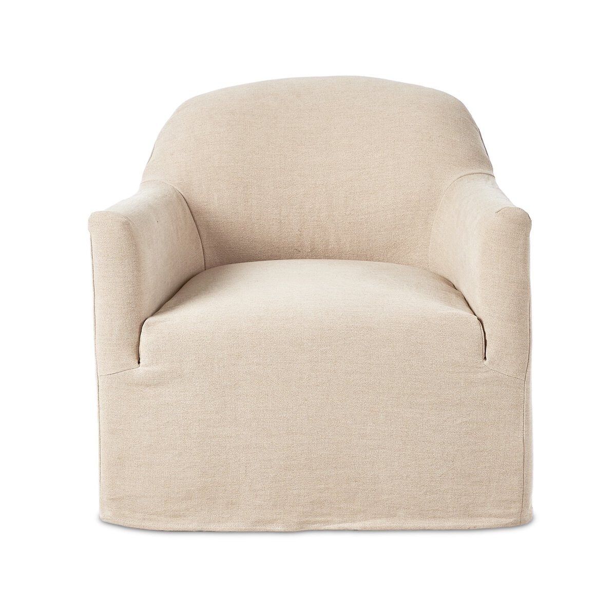  Lowell Slipcover Swivel Chair in Broadway Dune 