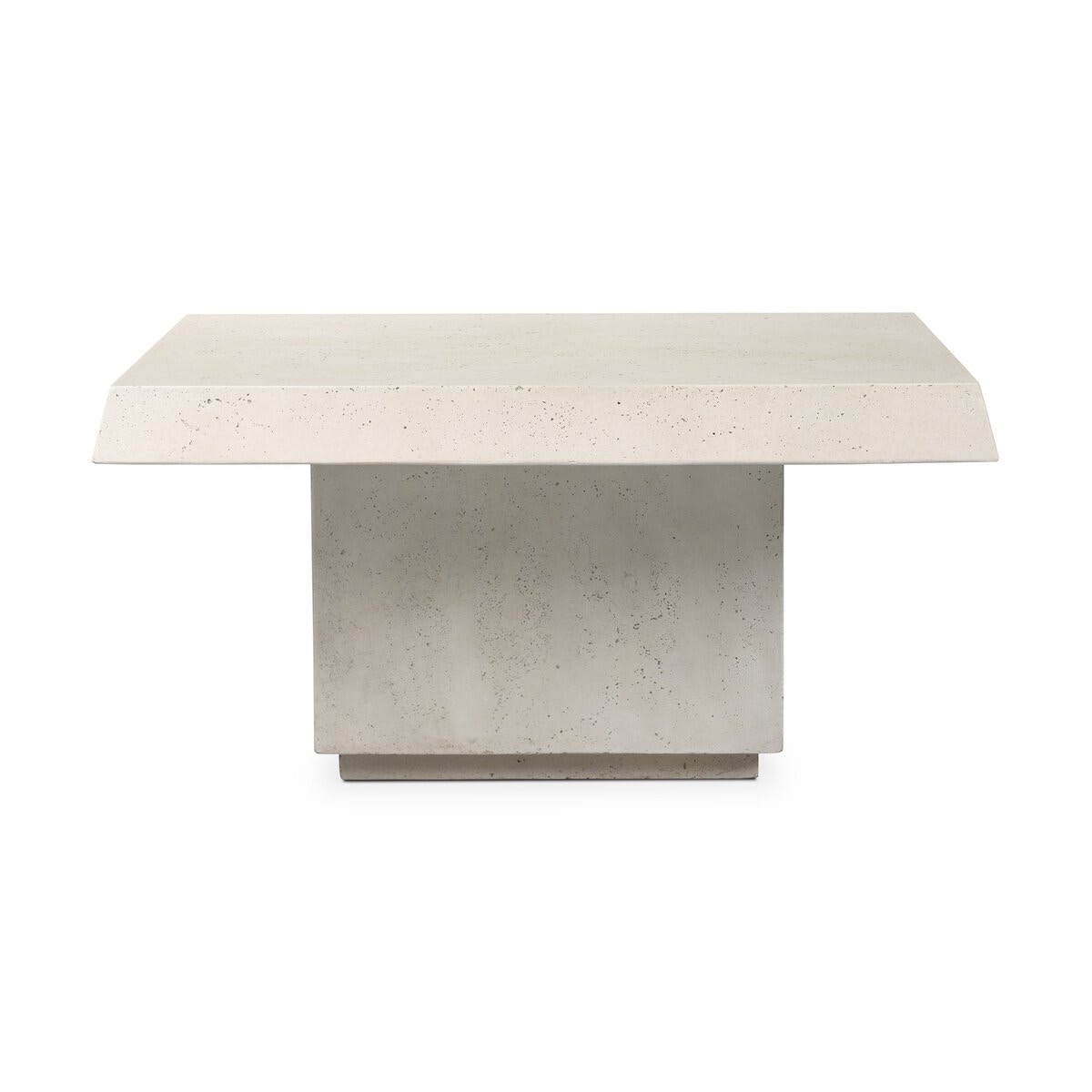  Avila Outdoor Coffee Table in Aged White Concrete 