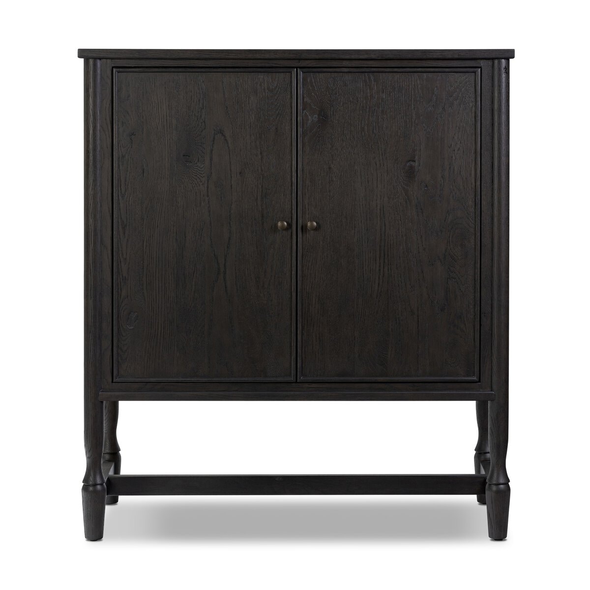 Bari Bar Cabinet in Cracked Smoked Black Veneer 