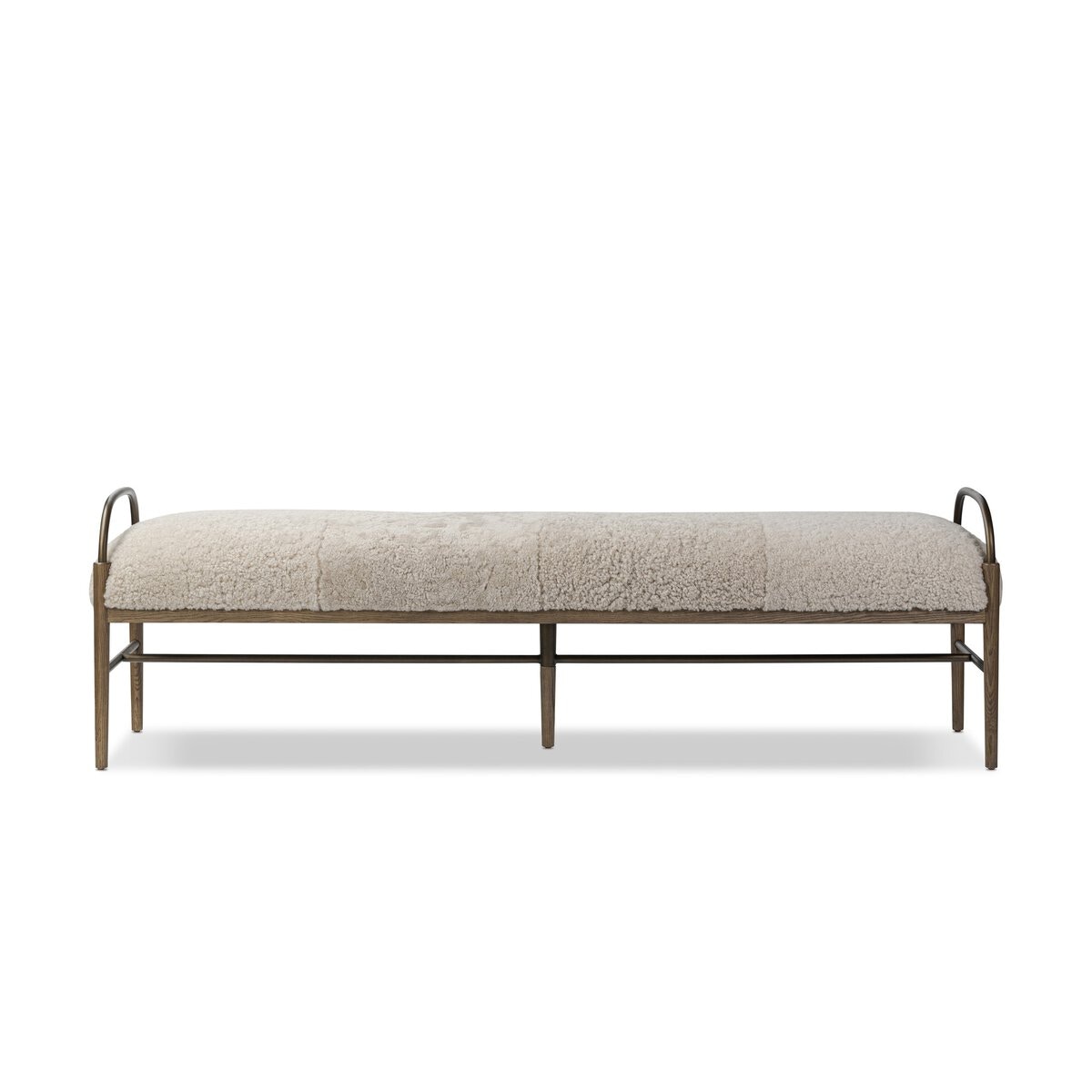  Demi Accent Bench-Beige Shearling 