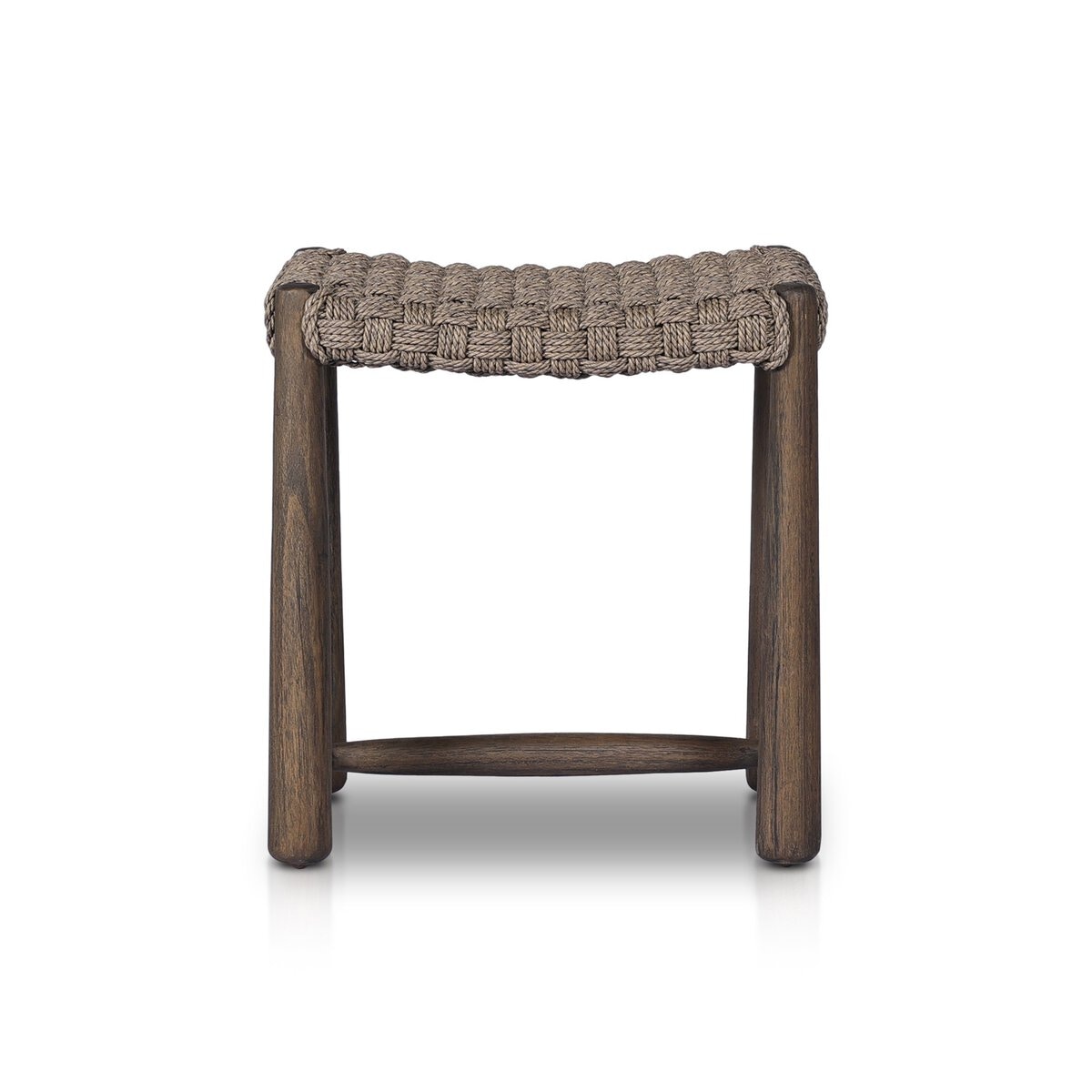  Savio Outdoor Accent Stool in Dark Textured Woven 