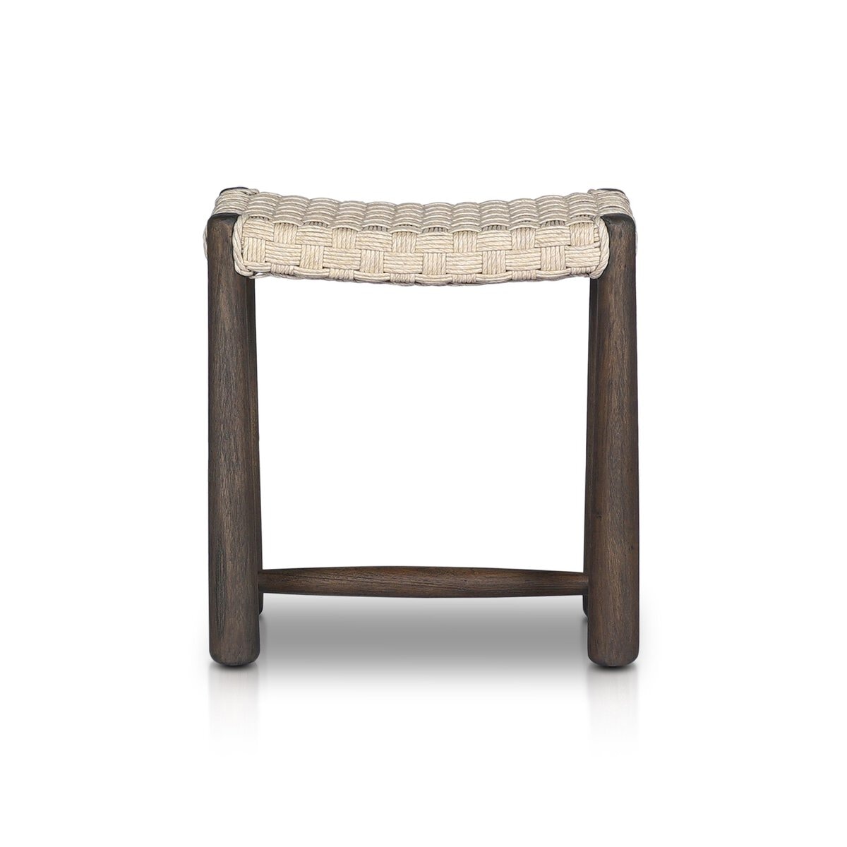  Savio Outdoor Accent Stool in Twisted Vintage White 