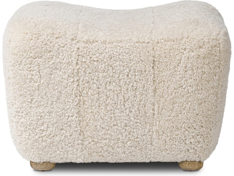 Oslo Ottoman in Beige Shearling