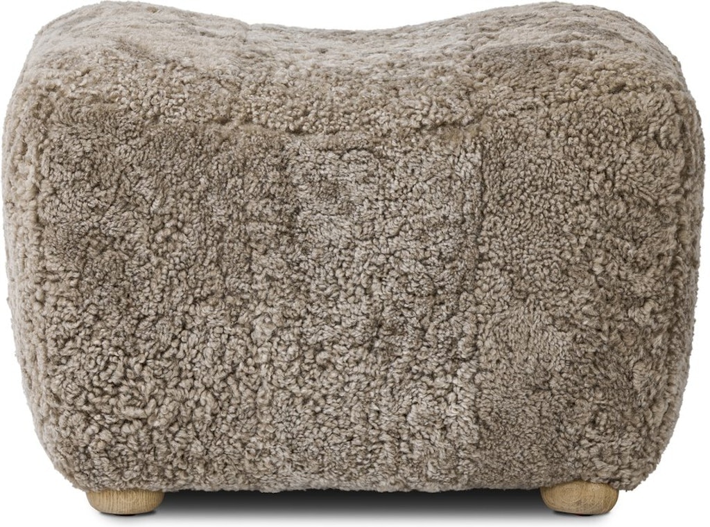  Oslo Ottoman in Taupe Shearling 
