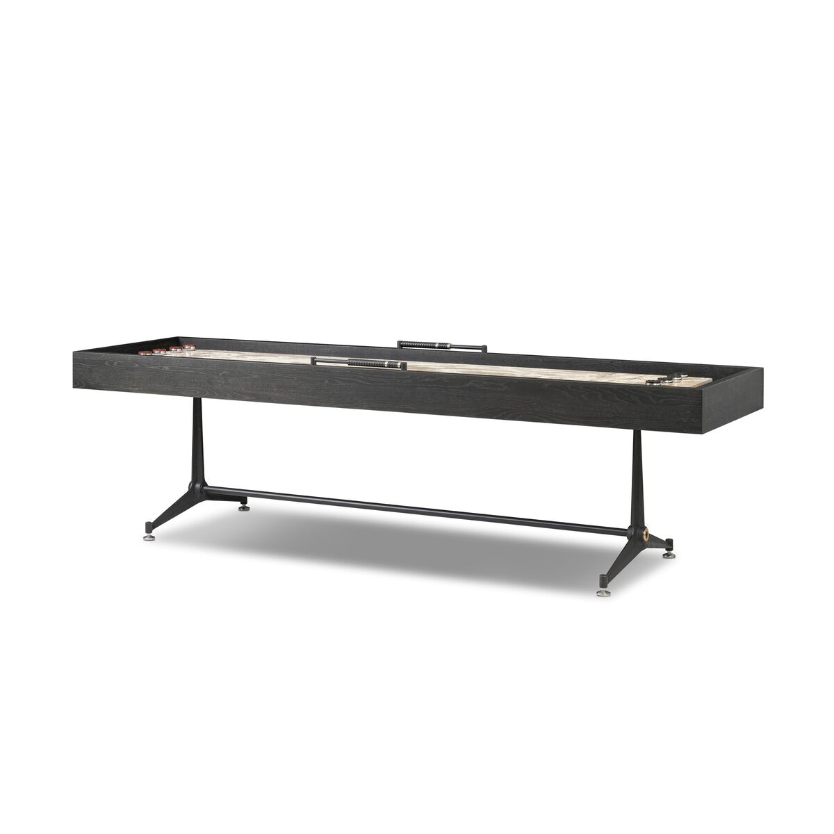  District Eight Small Shuffleboard Table-Ebonized Oak 