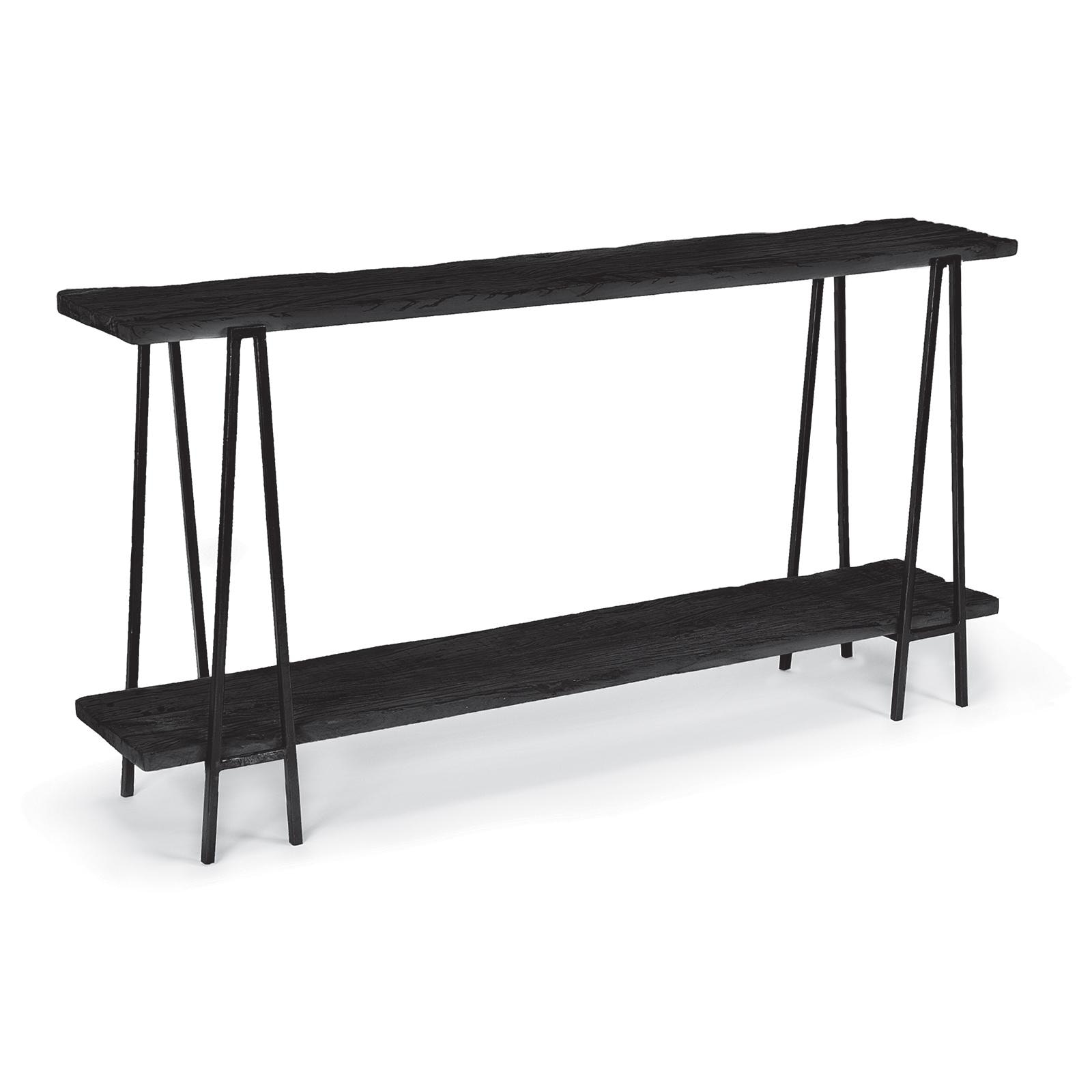  Ash Reclaimed Wood Console Table (Black) 