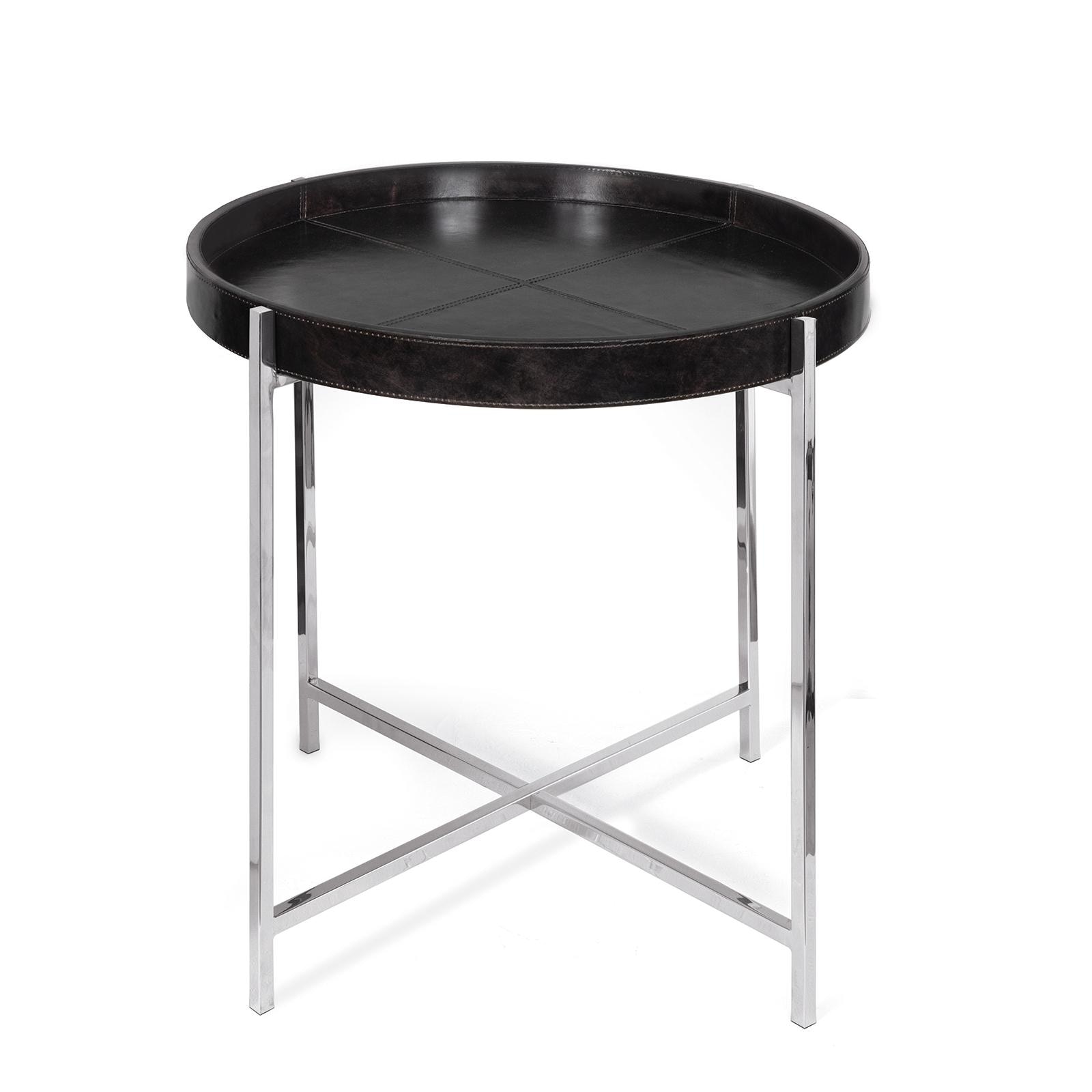  Derby Leather Tray Table (Black) 