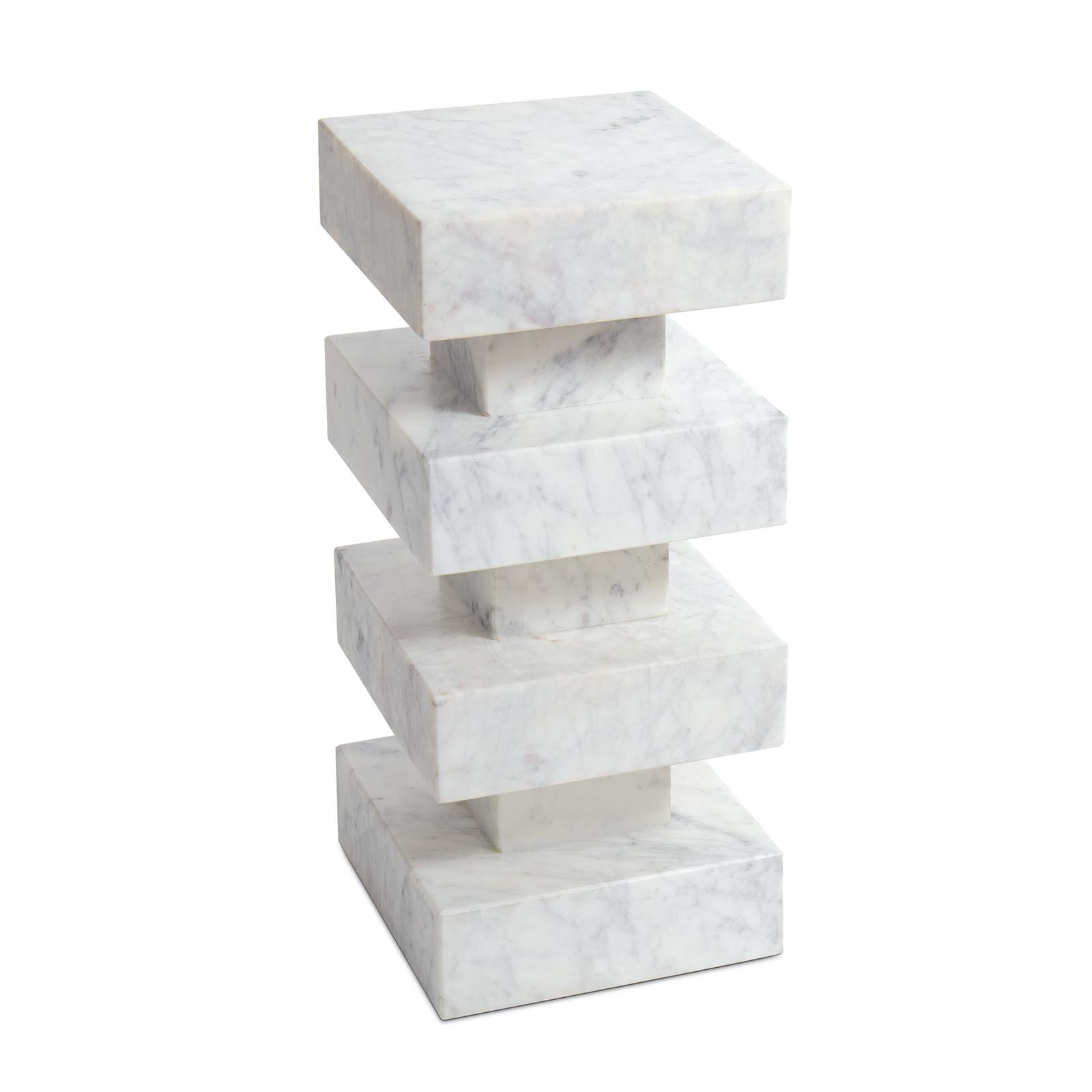 Charli Marble Accent Table (White) 