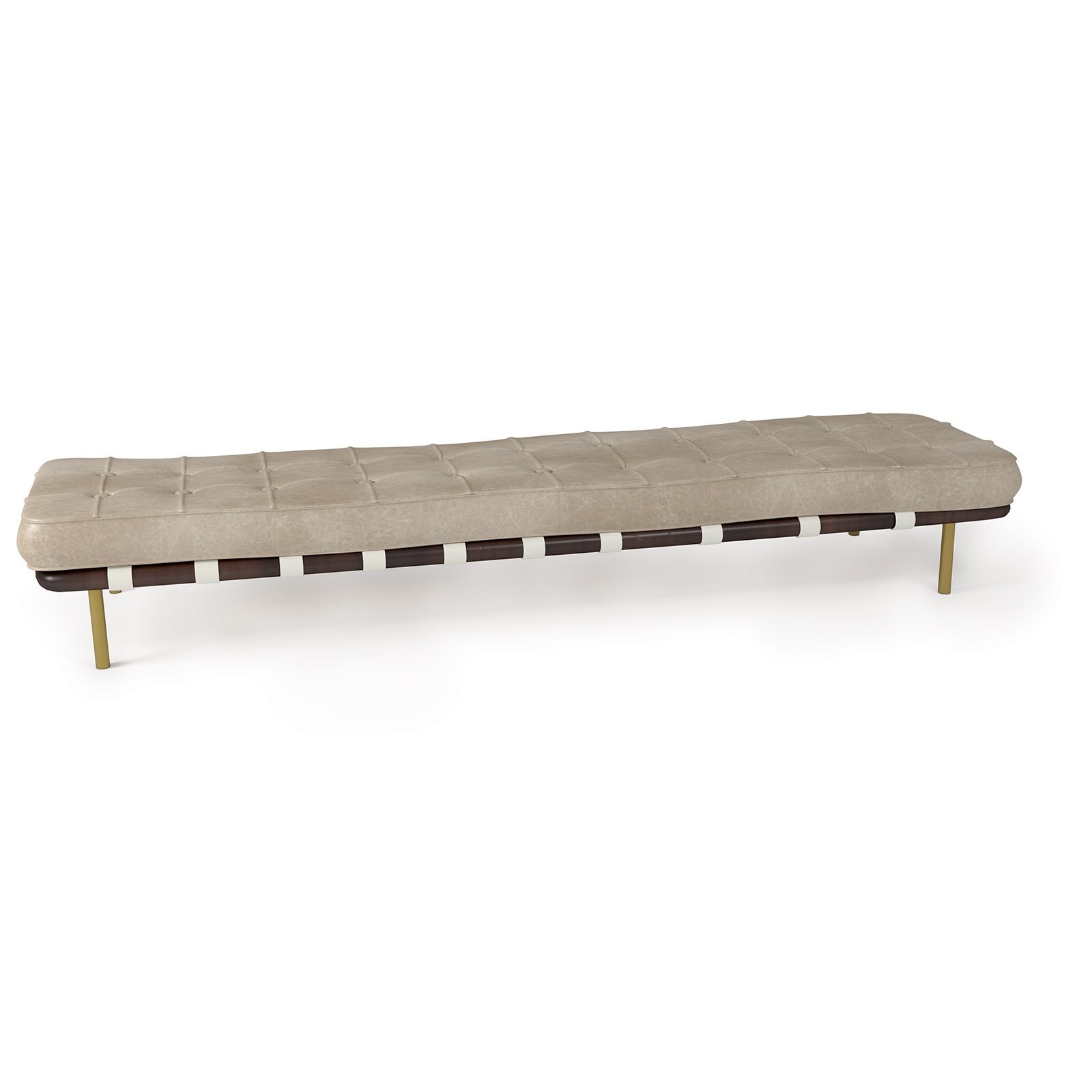  Tufted Gallery Bench (Cappuccino) 