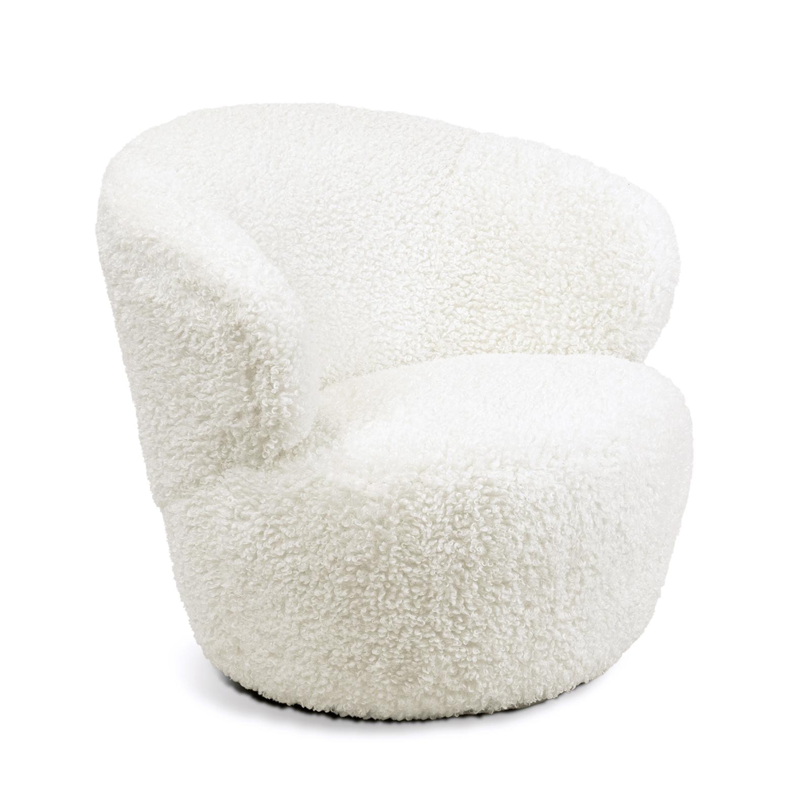  Myra Swivel Chair (Boucle Faux Wool) 