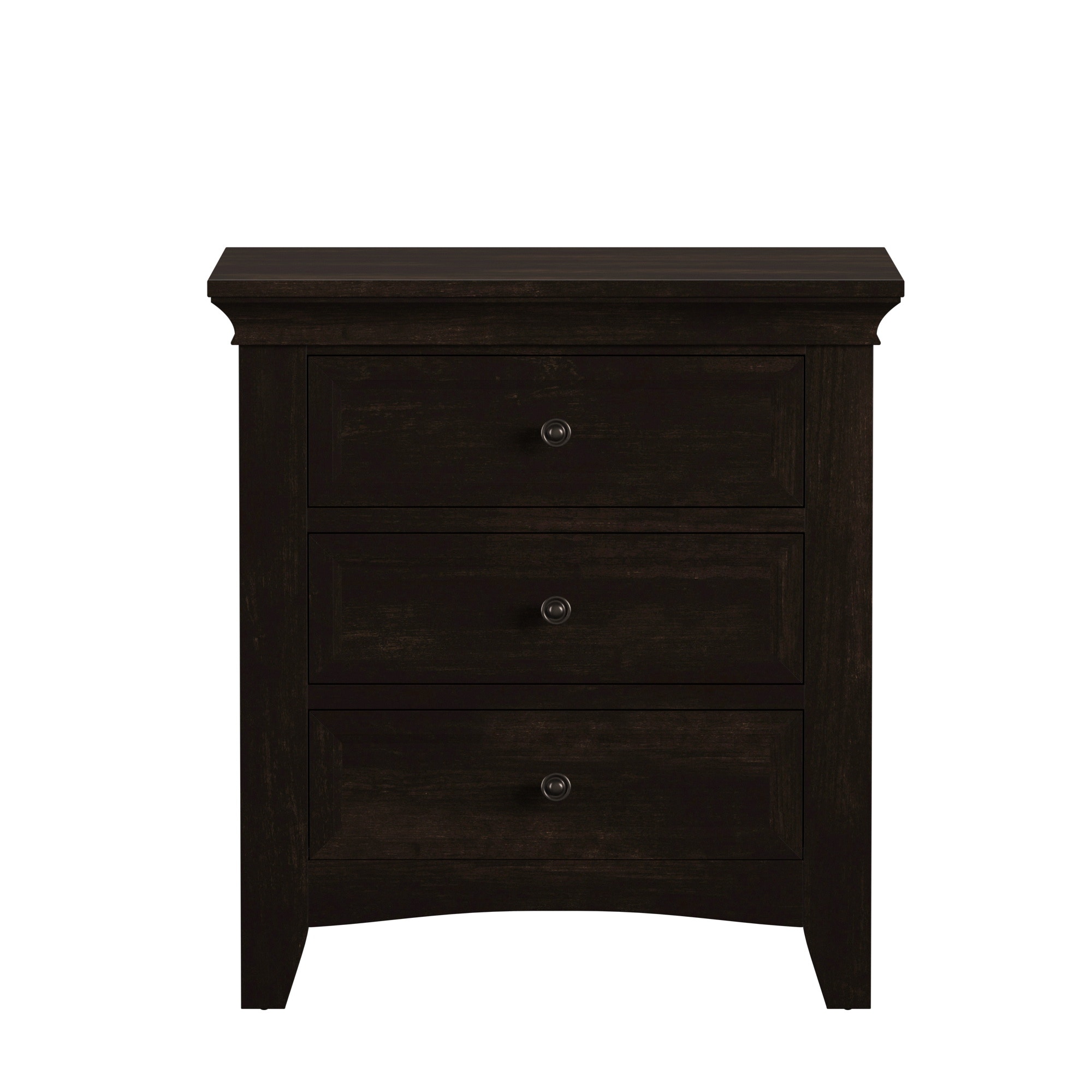 Dearborn 3 Drawer Nightstand Antique Black Finish