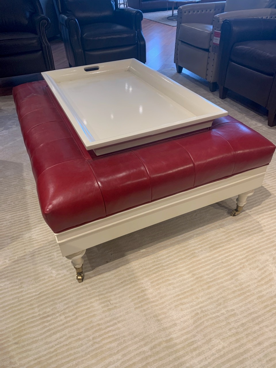 cocktail ottoman with tray