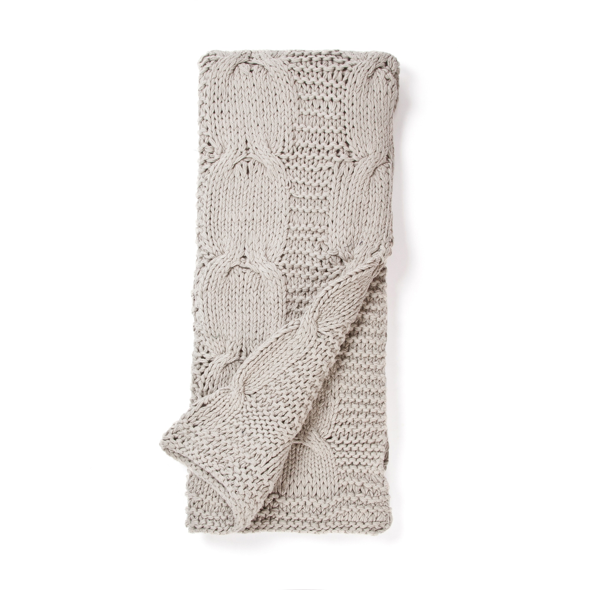  Micah Cable Knit Grey Throw 