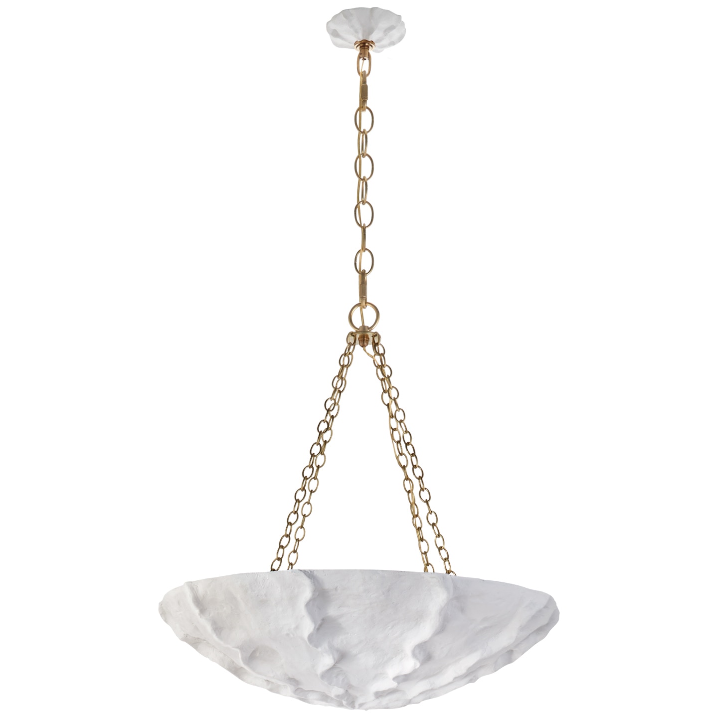 Benit Medium Sculpted Chandelier in Plaster White and Gild 