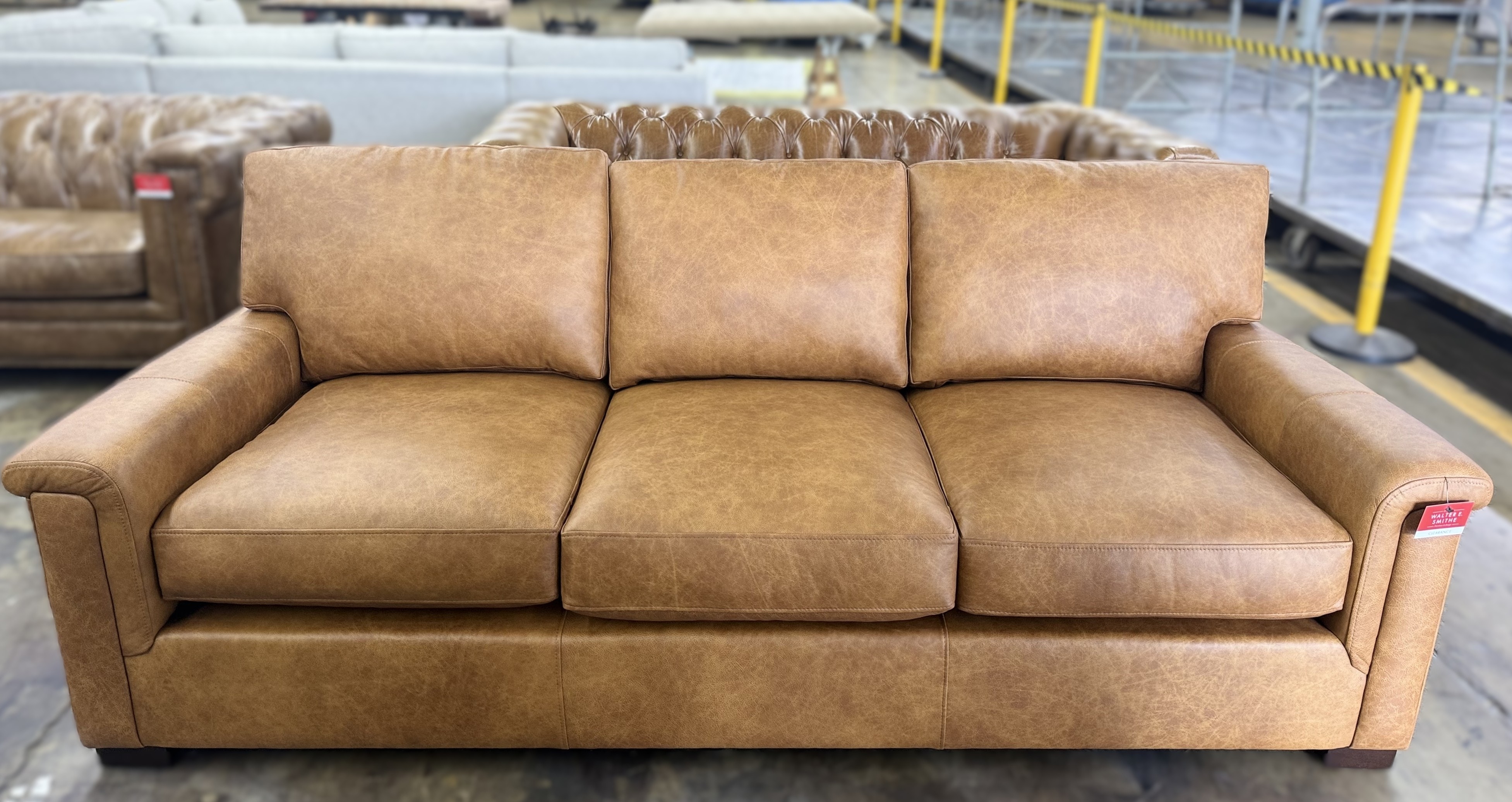  LEATHER SUTTON PAD ARM SOFA XL 