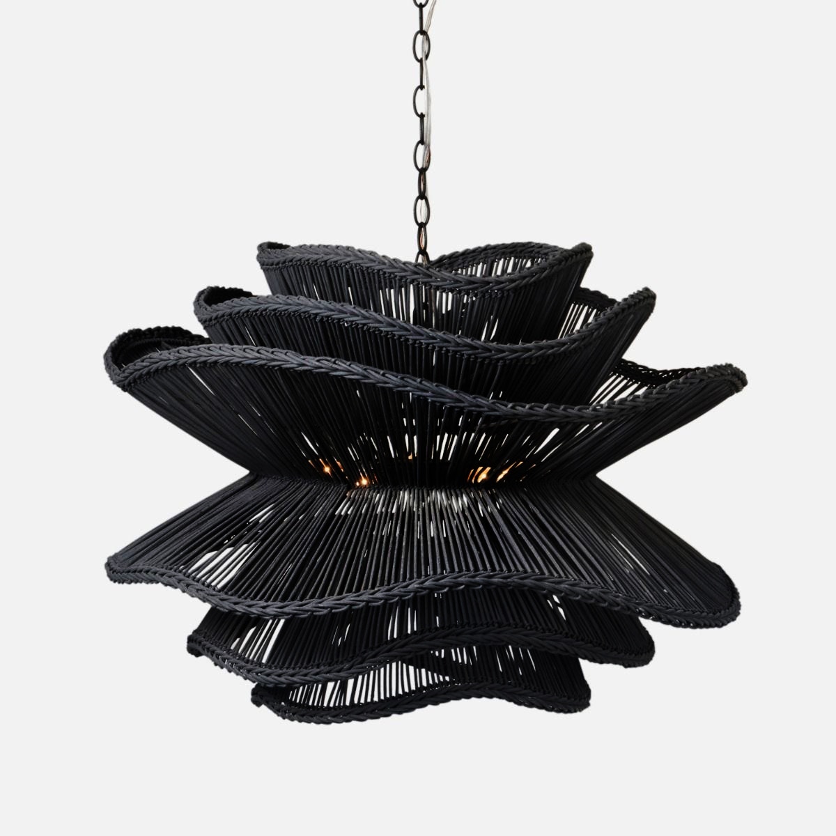  ALONDRA CHANDELIER, Dark Charcoal, Rattan. 