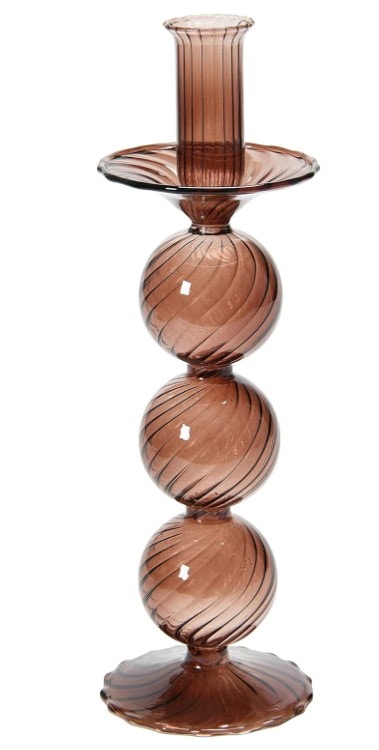  Brown Glass Taper Holder 