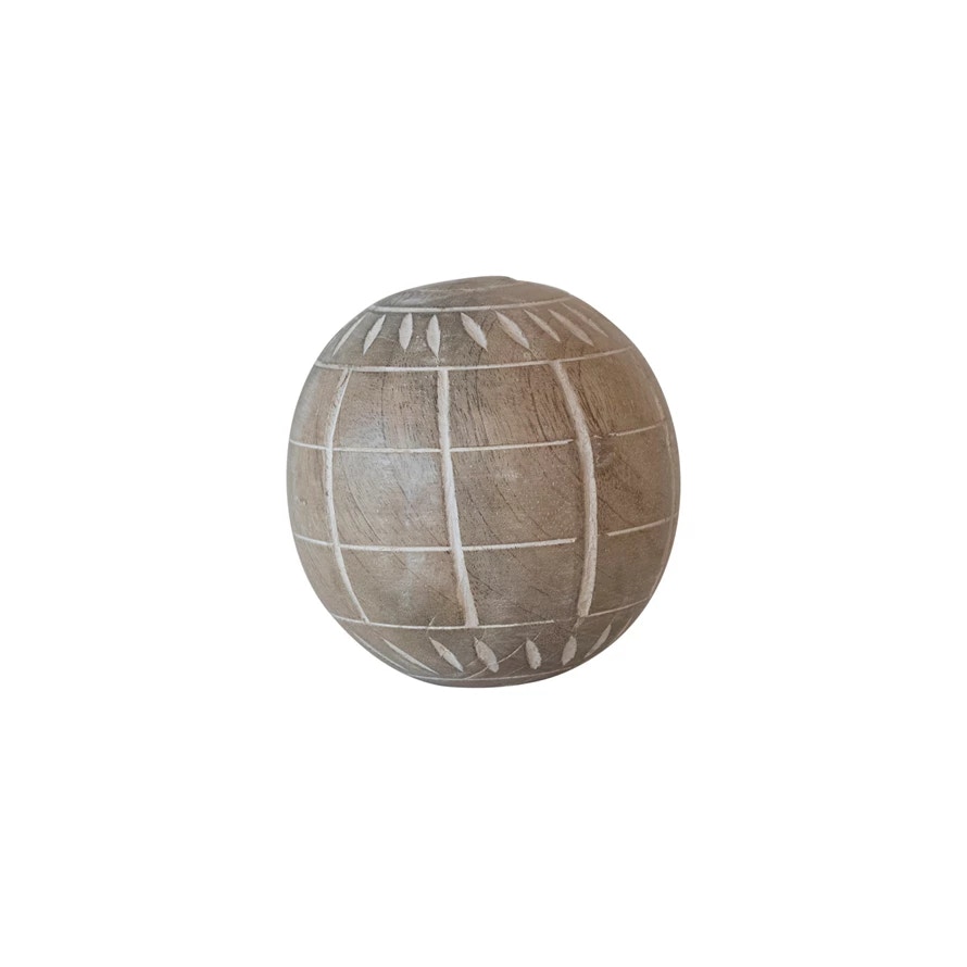  6in Round Mango Wood Ball 