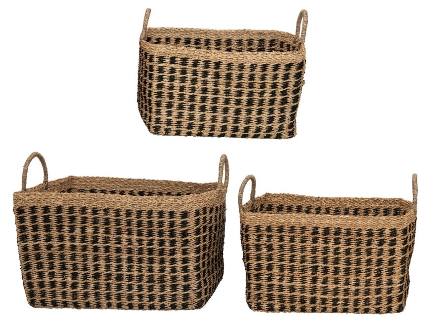  Set of 3 Handwoven Baskets 