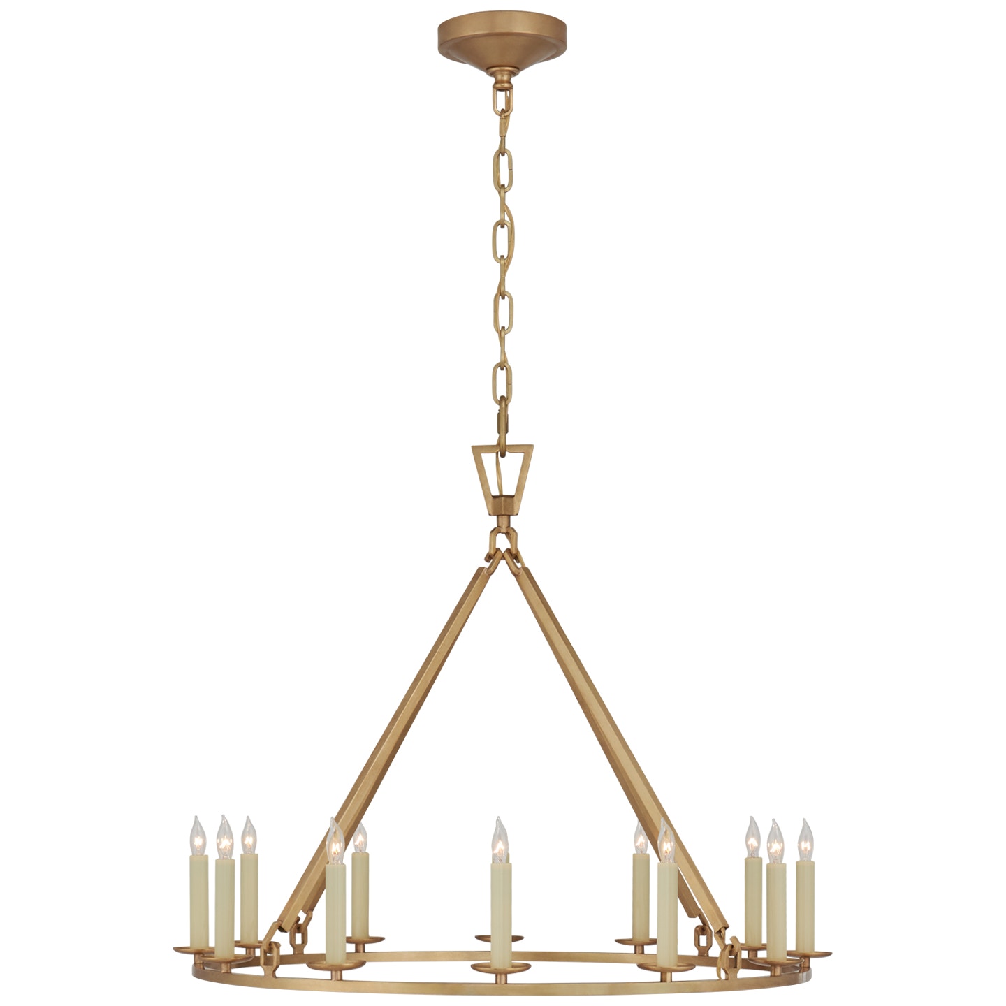  Darlana Medium Single Ring Chandelier - Antique Burnished Brass 