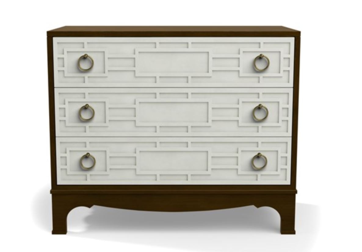 Details Fretwork 3 Drawer Nightstand Large