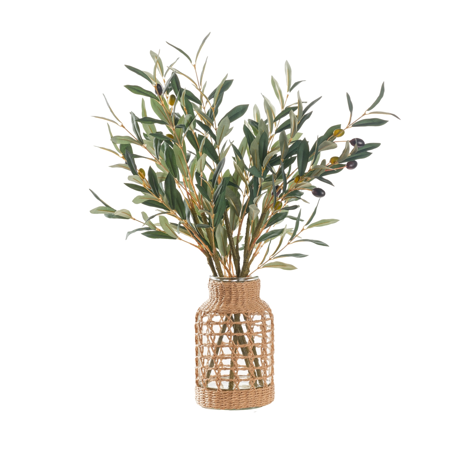  Olive Spray In Jute Wrapped Gl 