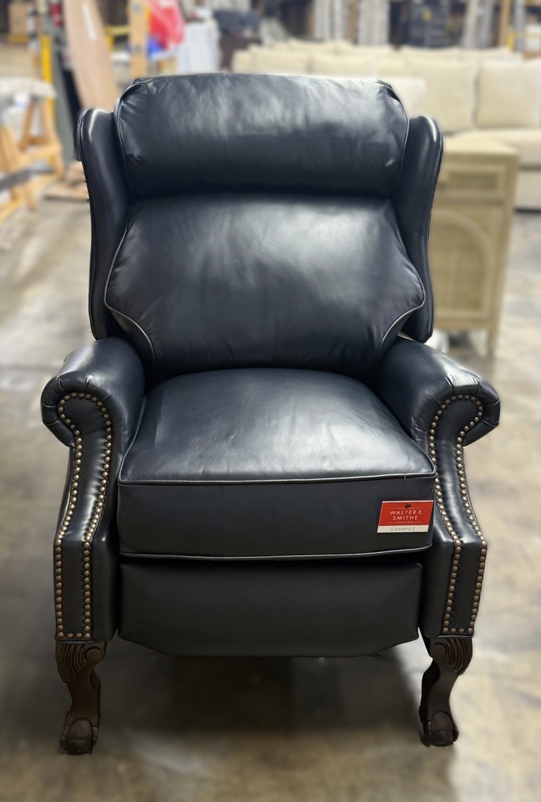  Downey Recliner Push Thru The Arm In Shoreham-Blue 
