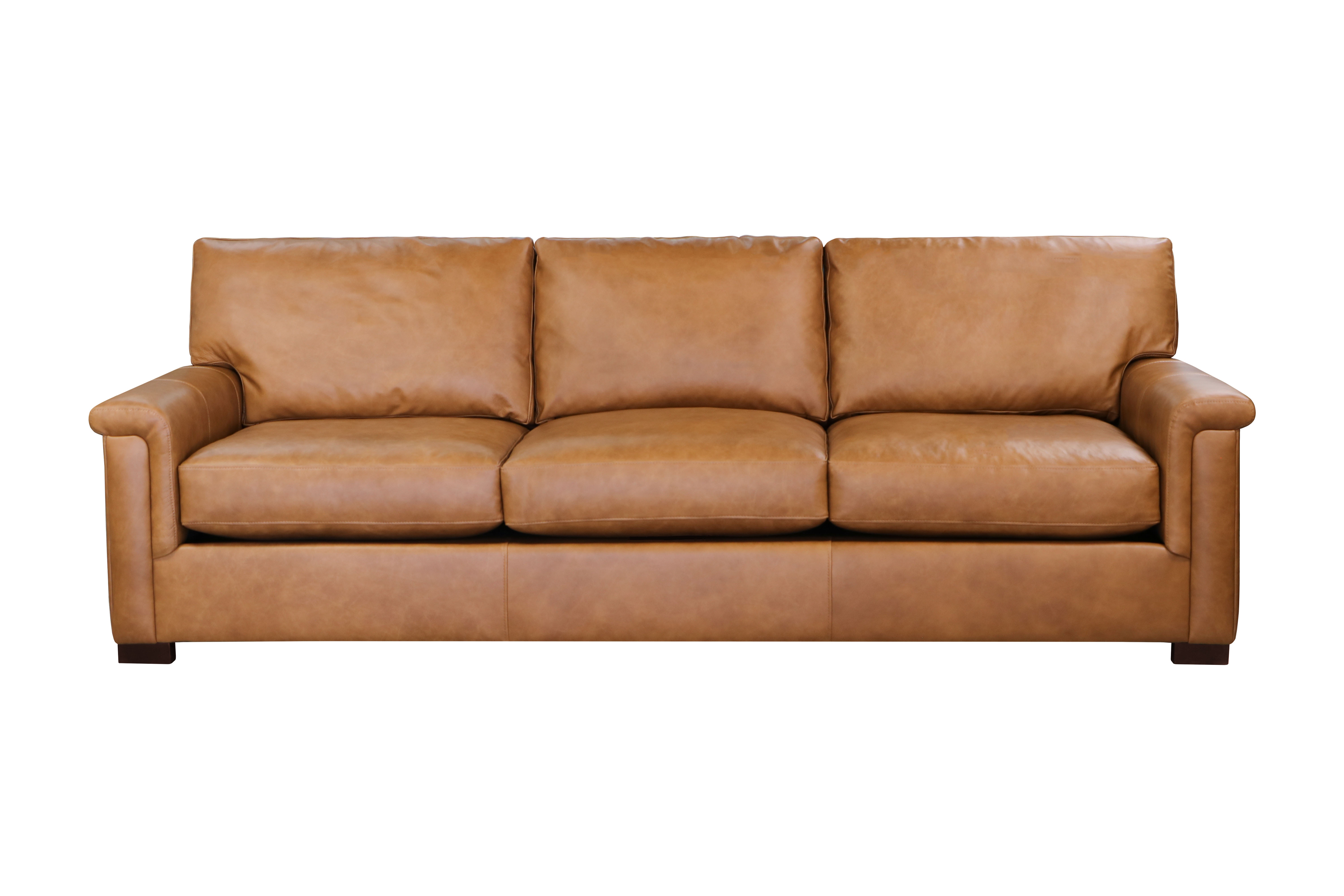  Sutton Leather Padded Arm Sofa XXL in Telluride Saddle 