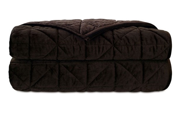  NOVA QUILTED VELVET COVERLET IN COCOA - QUEEN 