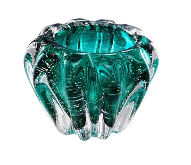  Bowl Ducale Turquoise Glass 