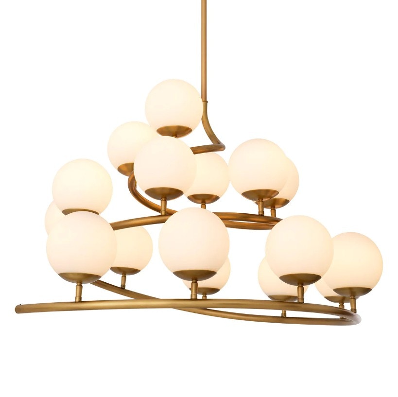  Chandelier Brissac Antique Brass Finish 