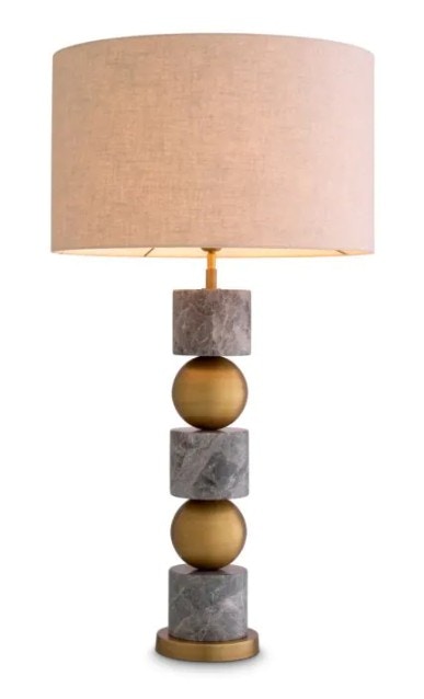  Table Lamp Levy Grey Marble Incl Shade 
