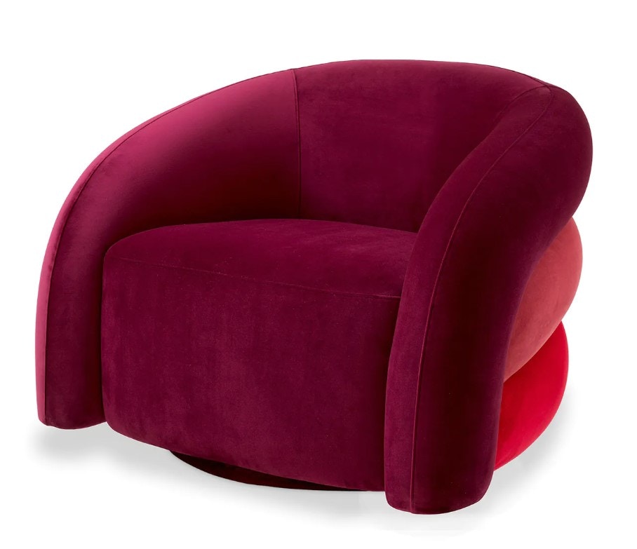  Novelle Swivel Chair - Savona bordeaux red velvet 