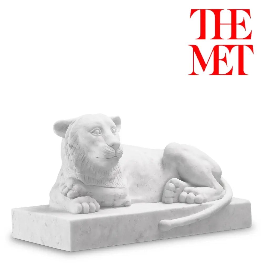  Object Reclining Lion Marble 